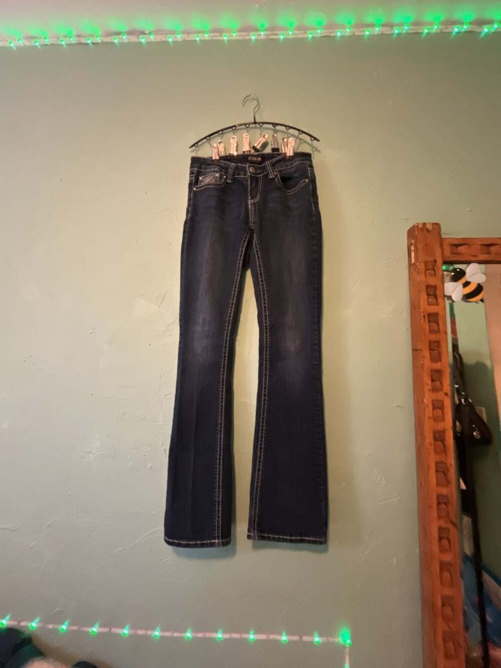 ZCO Jeans Premium Dark Wash Bootcut Denim Jeans with Embellished Flap Pockets